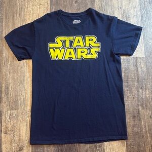 Star Wars Graphic Logo Blue Yellow Men's Medium Short Sleeve T-Shirt‎ Unisex